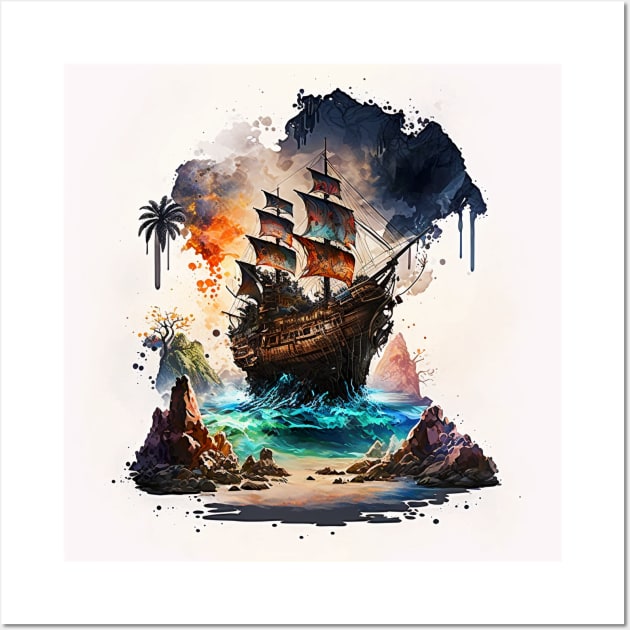 Pirate Ship - the goonies Wall Art by Buff Geeks Art